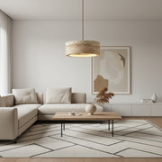 Kairis Travertine Natural Stone Pendant Light - Vintage Style Lighting for Dining and Living Spaces